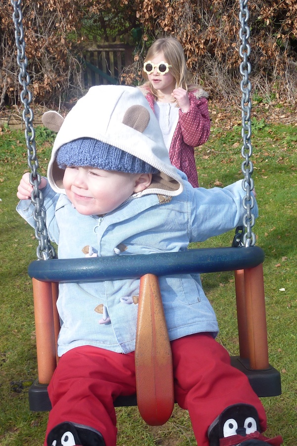 14-2-13 - Euan on swing pushed by Martha 4B